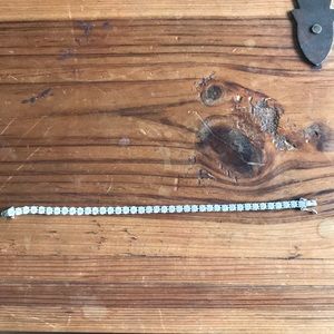 Sterling silver simulated diamond tennis bracelet